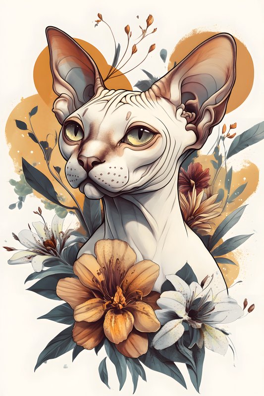 Cats Art #392 - Cats Art Screen Print T-Shirt & Hoodie