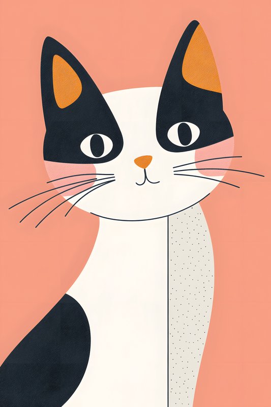 Cats Art #409 - Cats Art Screen Print T-Shirt & Hoodie