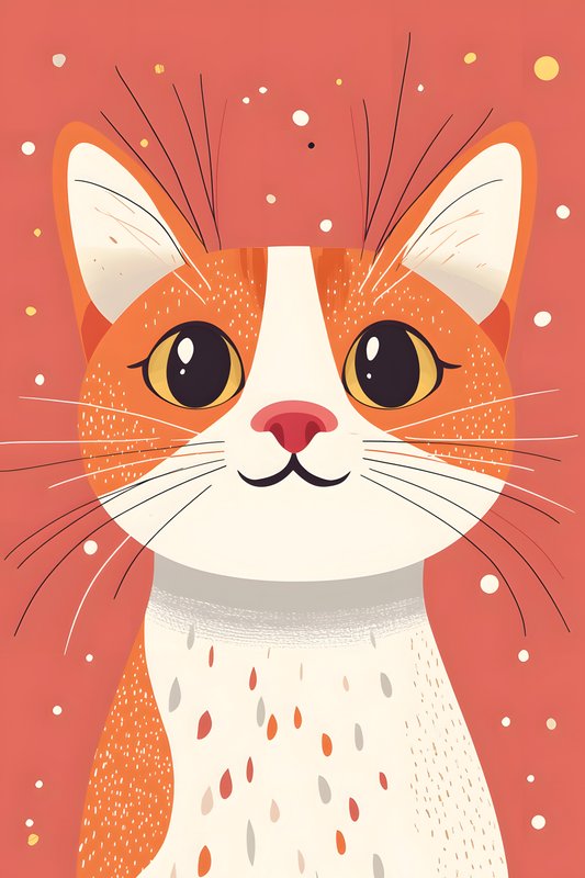 Cats Art #411 - Cats Art Screen Print T-Shirt & Hoodie