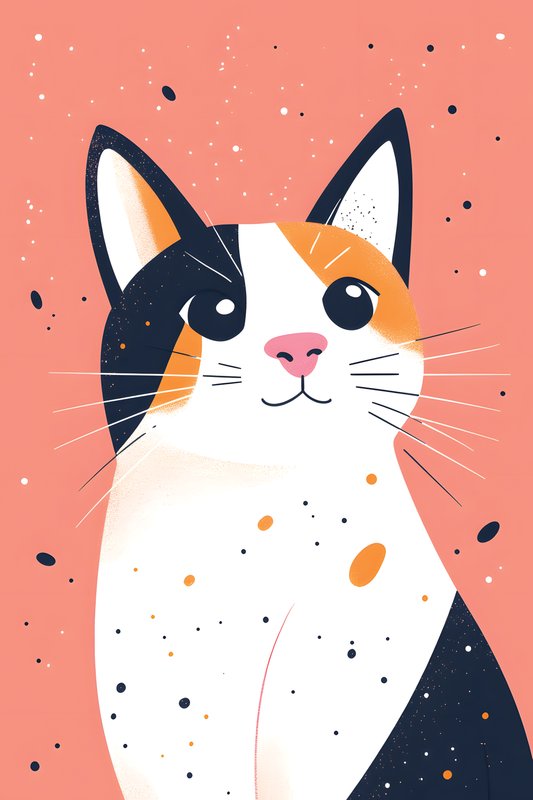 Cats Art #412 - Cats Art Screen Print T-Shirt & Hoodie