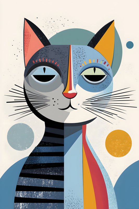 Cats Art #413 - Cats Art Screen Print T-Shirt & Hoodie