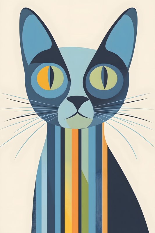 Cats Art #414 - Cats Art Screen Print T-Shirt & Hoodie
