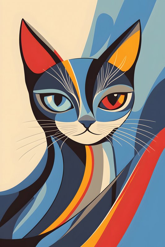 Cats Art #415 - Cats Art Screen Print T-Shirt & Hoodie