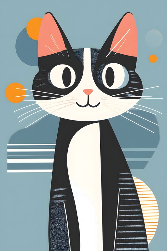 Cats Art #416 - Cats Art Screen Print T-Shirt & Hoodie