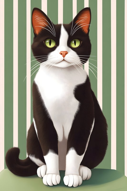 Cats Art #425 - Cats Art Screen Print T-Shirt & Hoodie