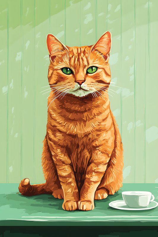 Cats Art #436 - Cats Art Screen Print T-Shirt & Hoodie