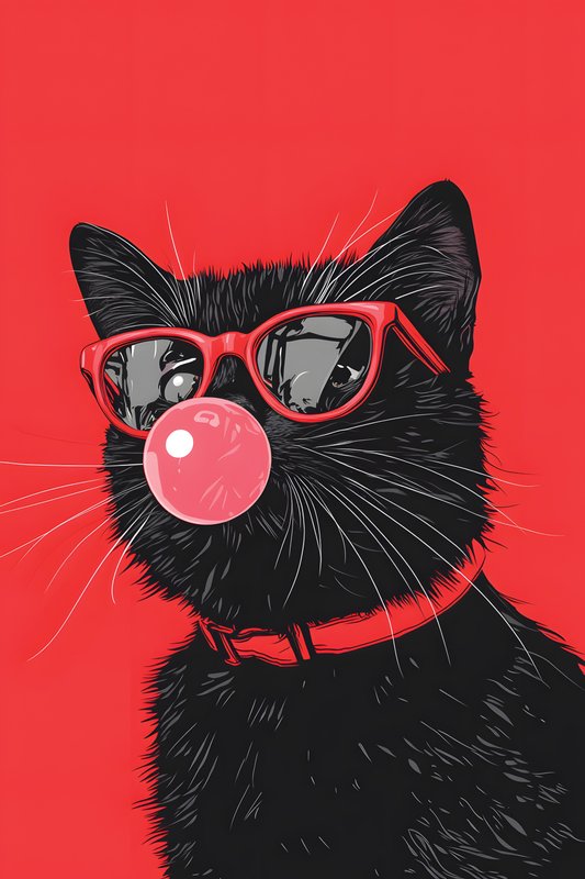 Cats Art #472 - Cats Art Screen Print T-Shirt & Hoodie