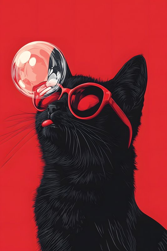 Cats Art #473 - Cats Art Screen Print T-Shirt & Hoodie