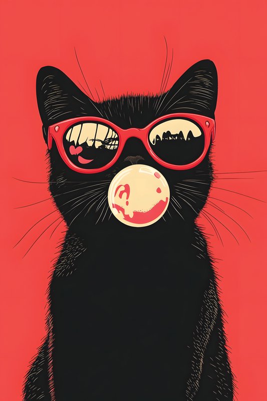 Cats Art #474 - Cats Art Screen Print T-Shirt & Hoodie