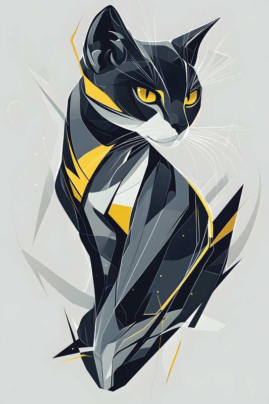 Cats Art #475 - Cats Art Screen Print T-Shirt & Hoodie