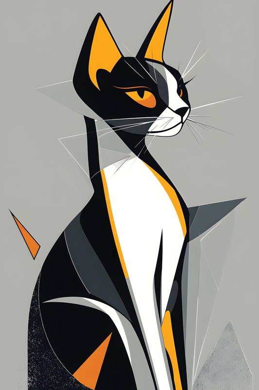 Cats Art #478 - Cats Art Screen Print T-Shirt & Hoodie