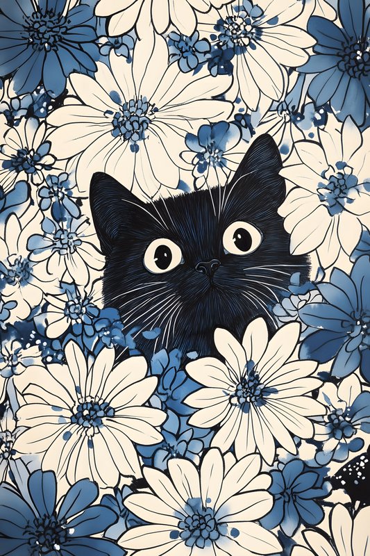 Cats Art #492 - Cats Art Screen Print T-Shirt & Hoodie