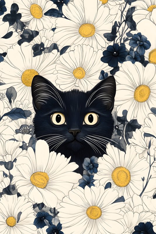 Cats Art #495 - Cats Art Screen Print T-Shirt & Hoodie