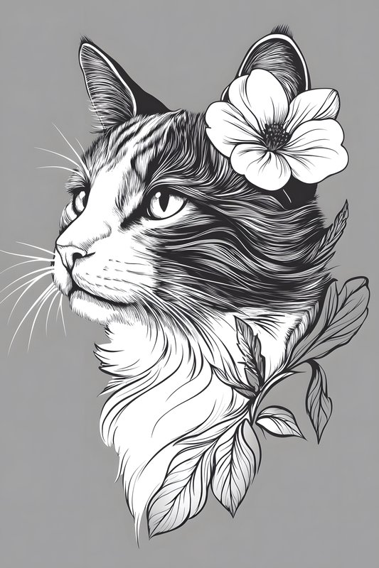 Cats Art #53 - Cats Art Screen Print T-Shirt & Hoodie