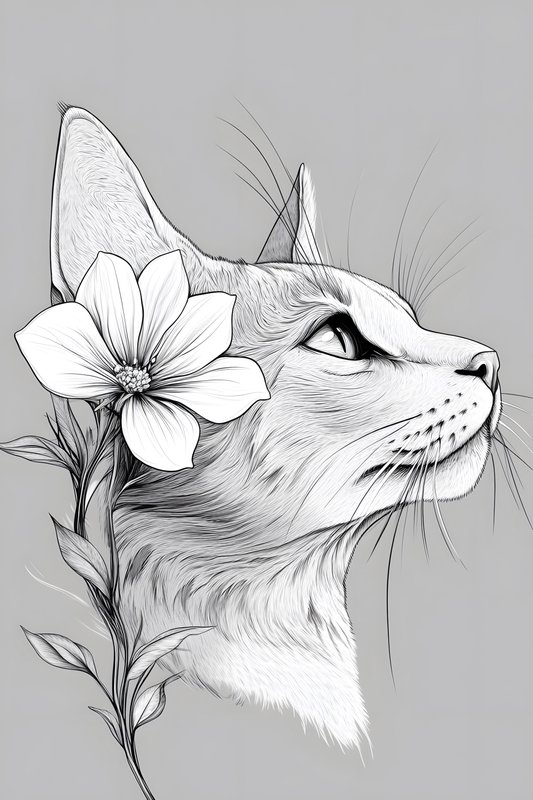 Cats Art #54 - Cats Art Screen Print T-Shirt & Hoodie