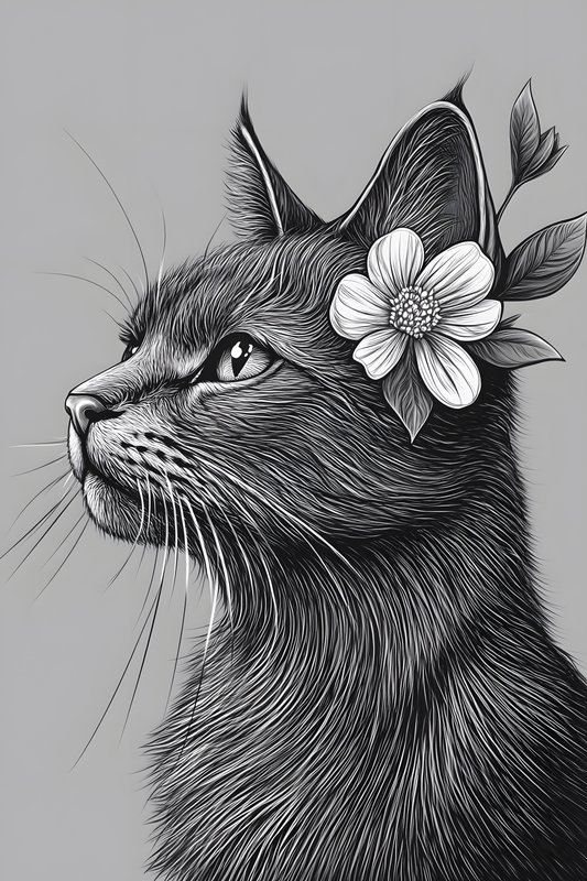 Cats Art #55 - Cats Art Screen Print T-Shirt & Hoodie