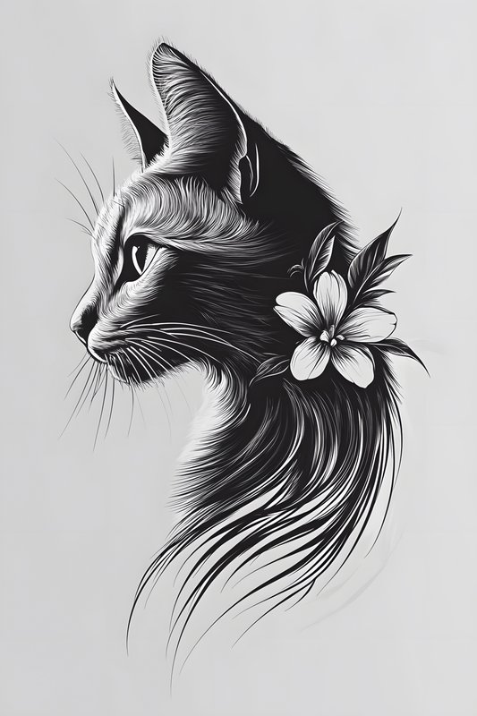 Cats Art #56 - Cats Art Screen Print T-Shirt & Hoodie