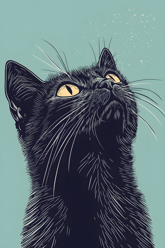 Cats Art #77 - Cats Art Screen Print T-Shirt & Hoodie