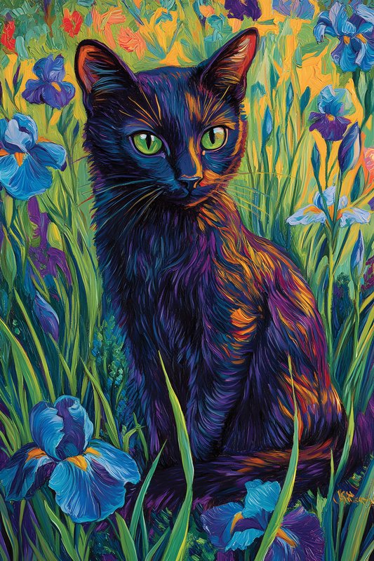 Cats Art #87 - Cats Art Screen Print T-Shirt & Hoodie