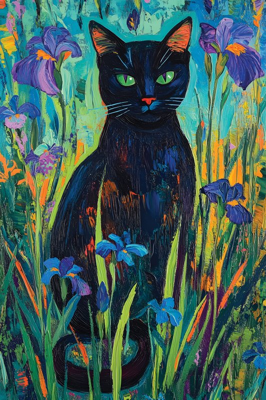 Cats Art #88 - Cats Art Screen Print T-Shirt & Hoodie