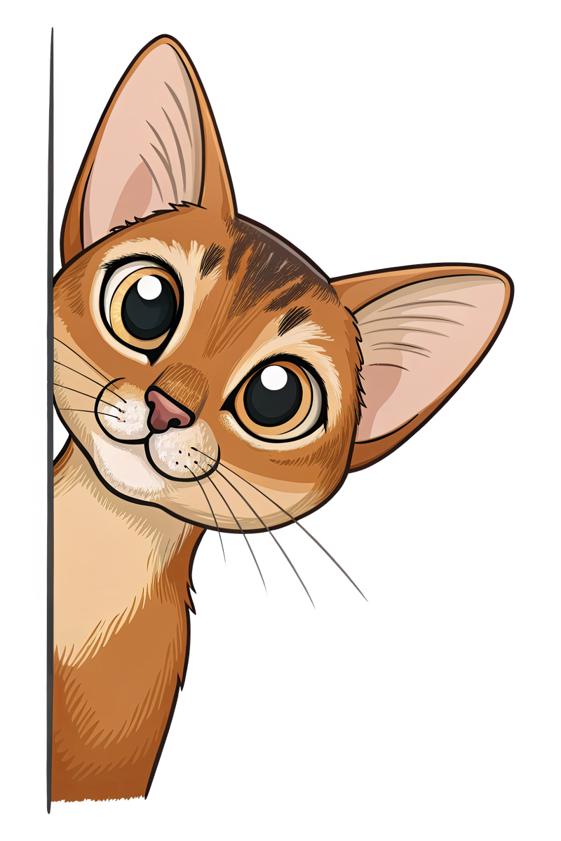 Peeking Abyssinian Cat - All Cats Screen Print T-Shirt & Hoodie