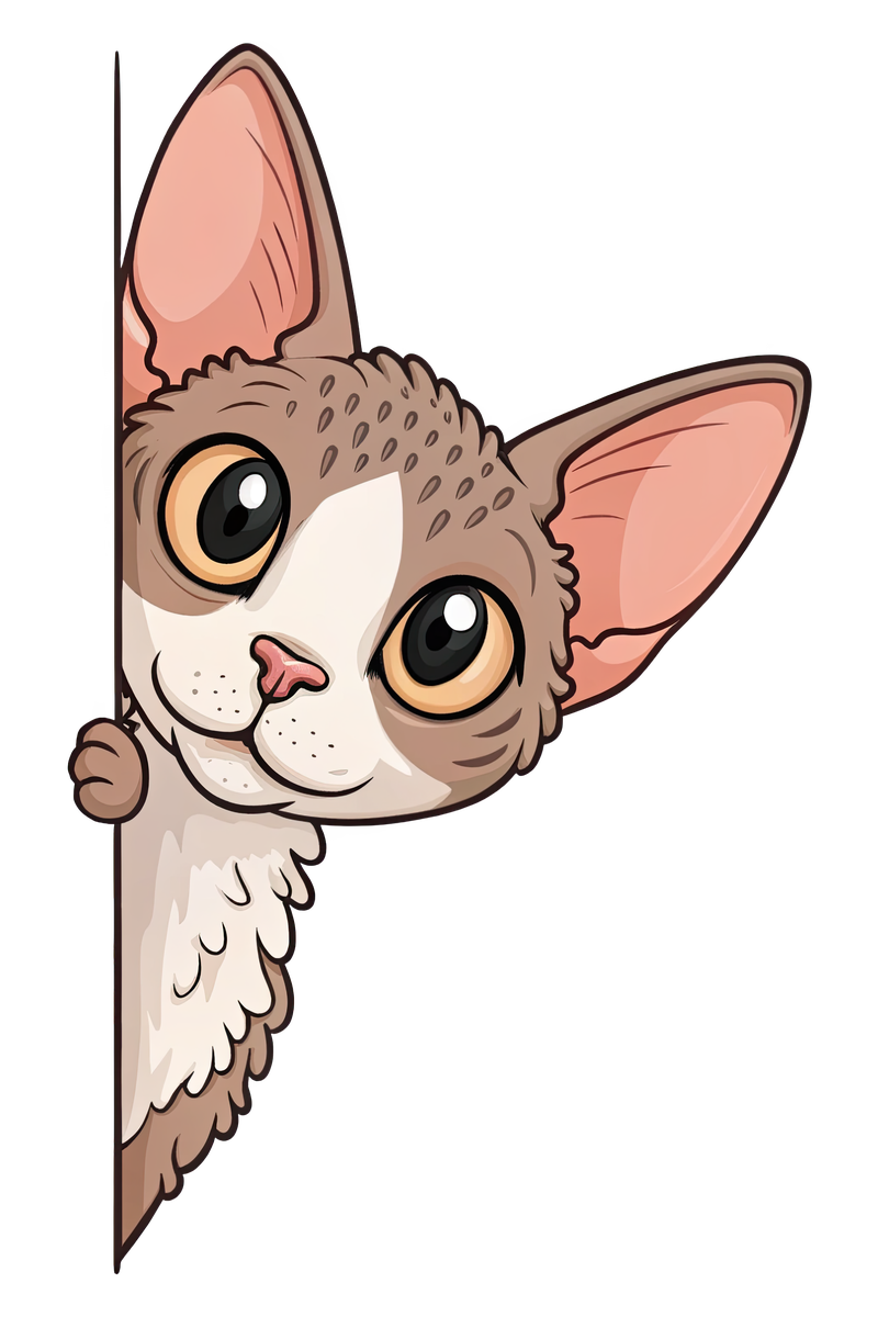 Peeking Cornish Rex Cat - All Cats Screen Print T-Shirt & Hoodie