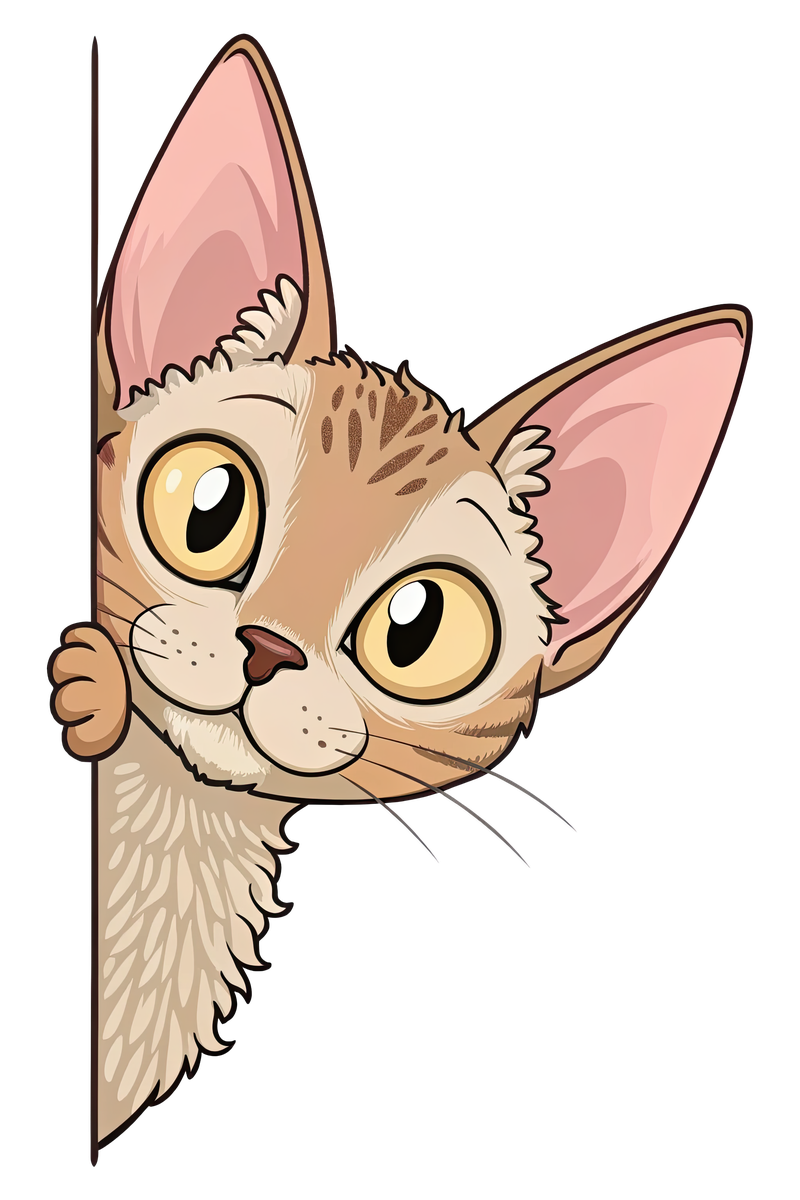 Peeking Devon Rex Cat - All Cats Screen Print T-Shirt & Hoodie