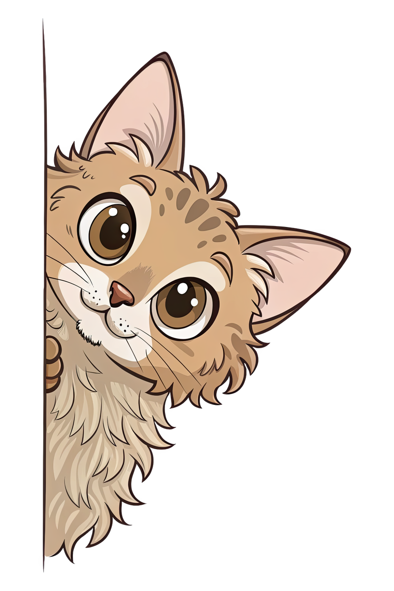 Peeking LaPerm Cat - All Cats Screen Print T-Shirt & Hoodie