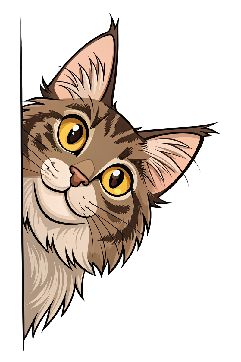 Peeking Maine Coon Cat - All Cats Screen Print T-Shirt & Hoodie