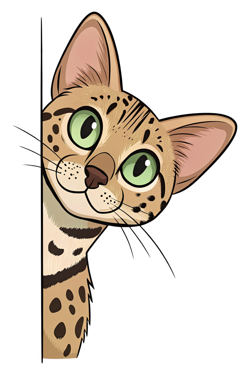 Peeking Ocicat Cat - All Cats Screen Print T-Shirt & Hoodie