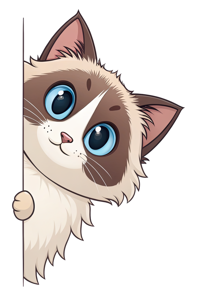 Peeking Ragdoll Cat - All Cats Screen Print T-Shirt & Hoodie