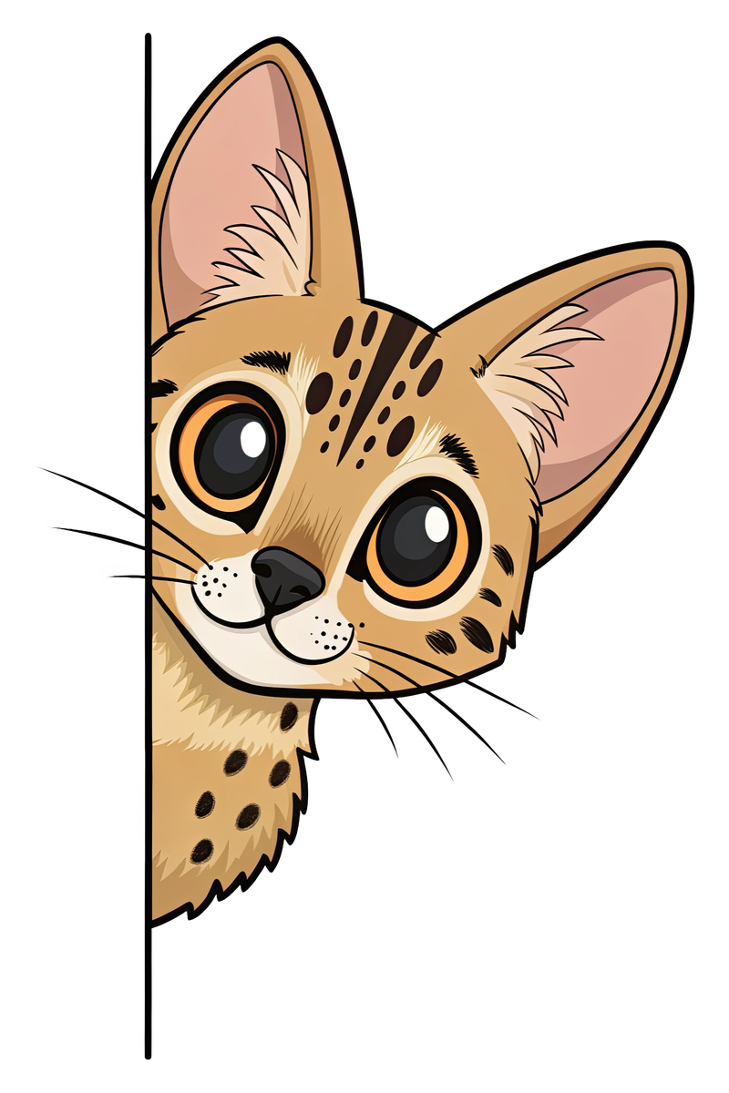Peeking Savannah Cat - All Cats Screen Print T-Shirt & Hoodie