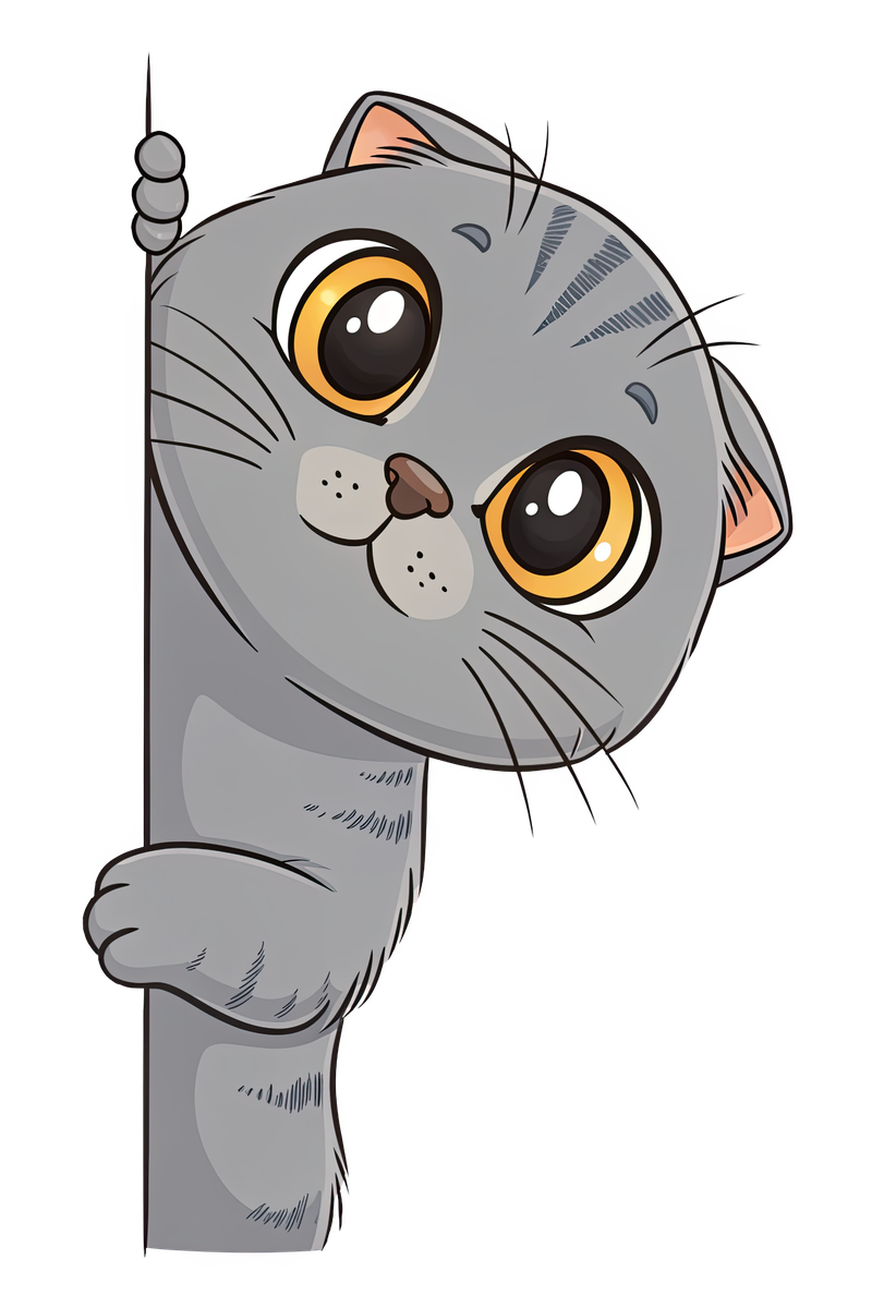 Peeking Scottish Fold Cat - All Cats Screen Print T-Shirt & Hoodie