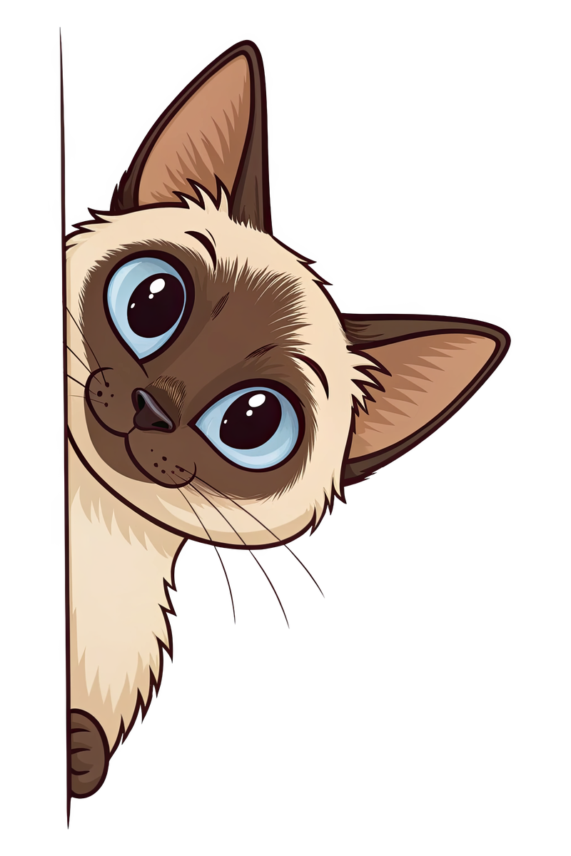 Peeking Siamese Cat - All Cats Screen Print T-Shirt & Hoodie