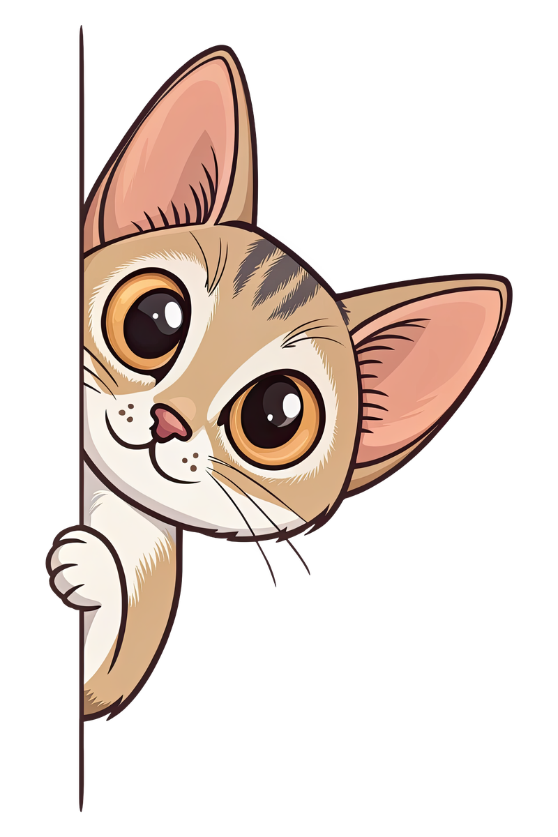 Peeking Singapura Cat - All Cats Screen Print T-Shirt & Hoodie