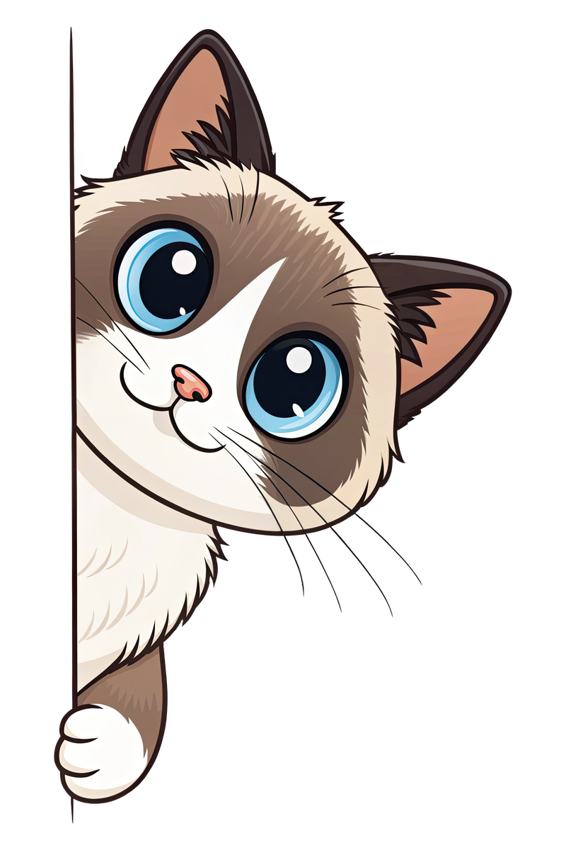 Peeking Snowshoe Cat - All Cats Screen Print T-Shirt & Hoodie