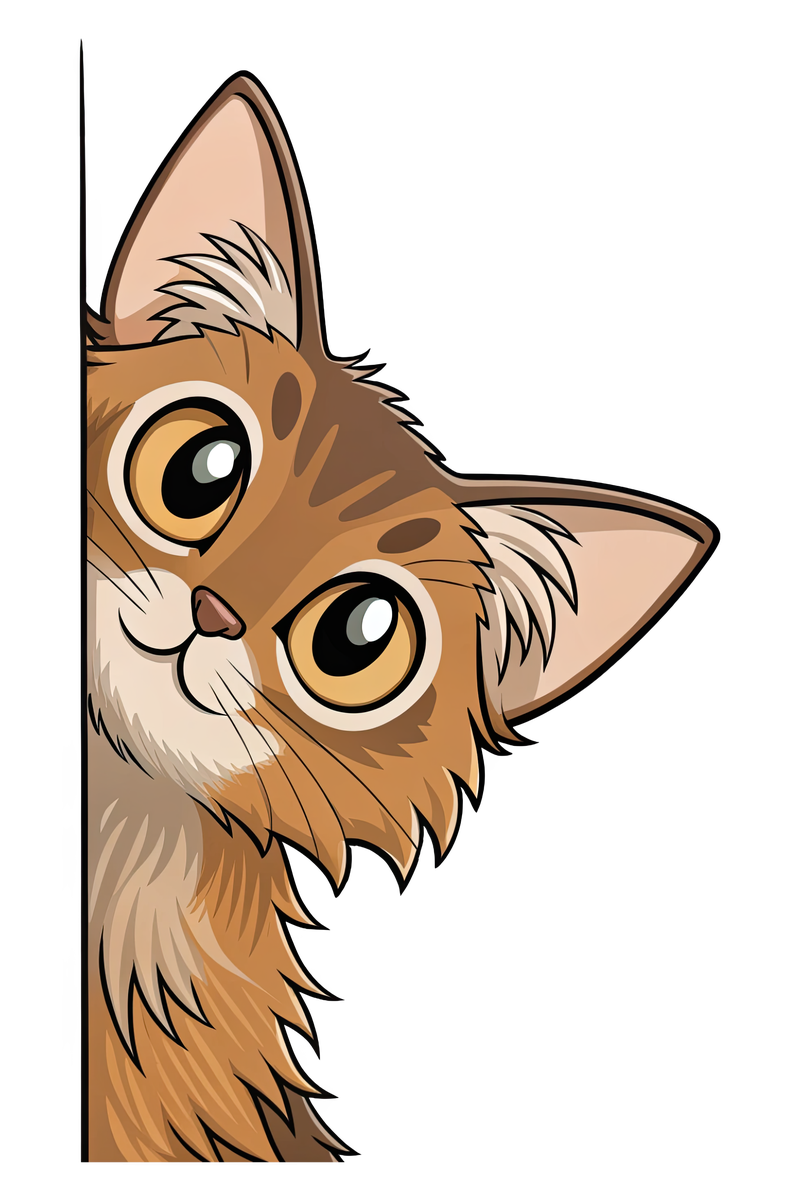 Peeking Somali Cat - All Cats Screen Print T-Shirt & Hoodie