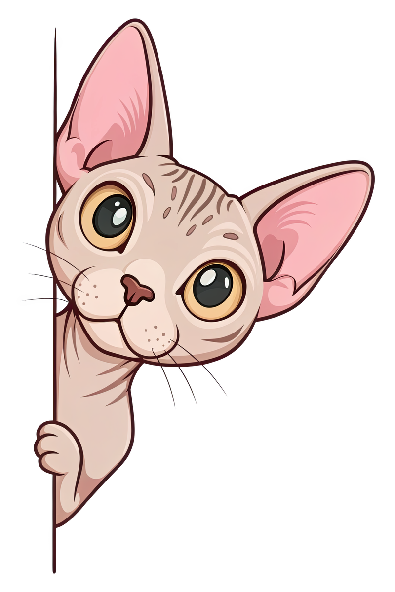 Peeking Sphynx Cat - All Cats Screen Print T-Shirt & Hoodie