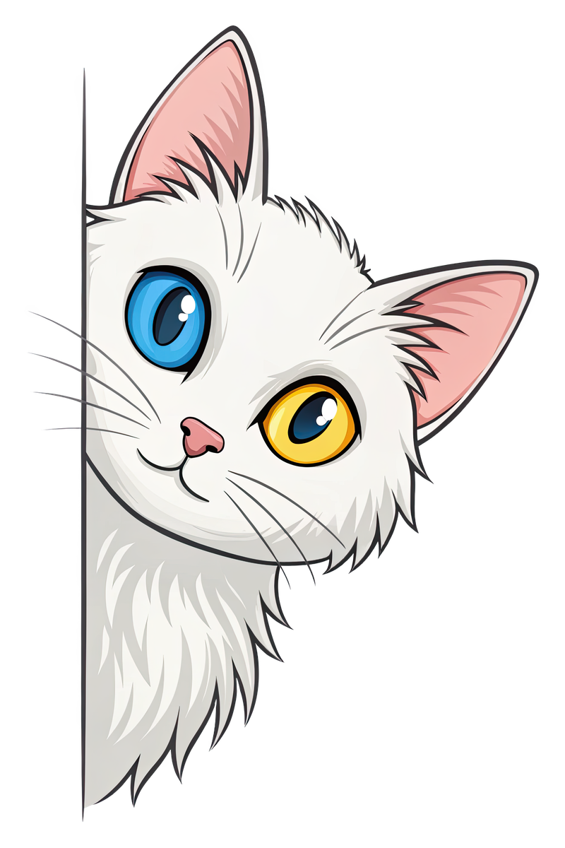 Peeking Turkish Angora Cat - All Cats Screen Print T-Shirt & Hoodie