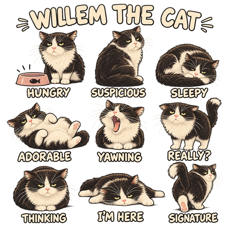 Willem the Cat - Cool Designz Screen Print T-Shirt & Hoodie