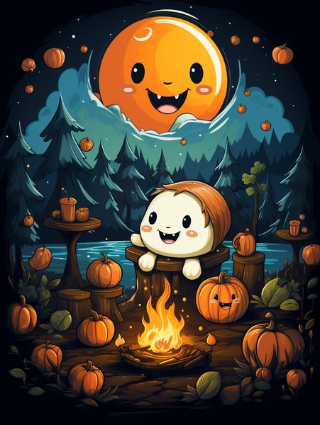 A Delightful Little Campfire - Cute & Kawaii Screen Print T-Shirt & Hoodie