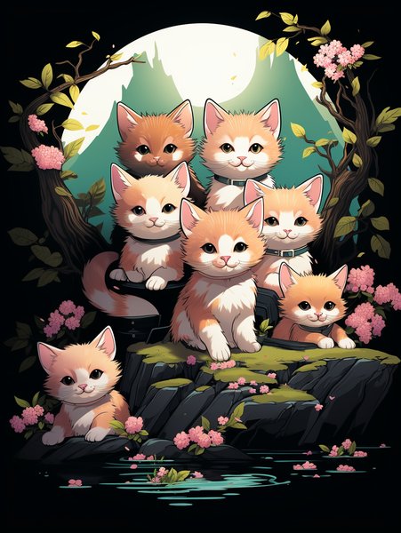 A Group Of Baby Animals Havin - Cute & Kawaii Screen Print T-Shirt & Hoodie