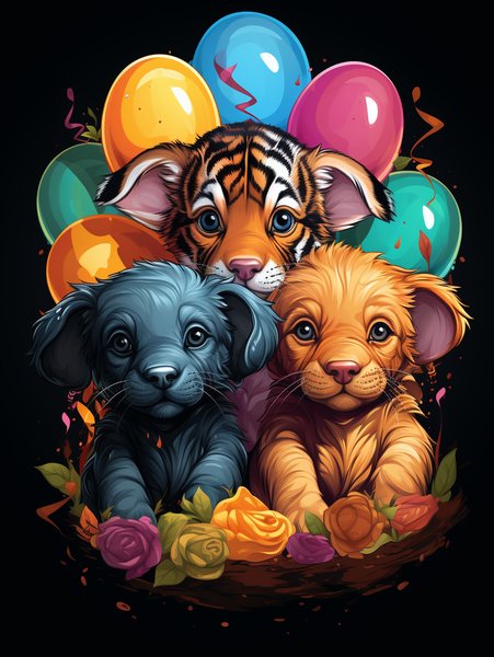 A Group Of Baby Animals Weari - Cute & Kawaii Screen Print T-Shirt & Hoodie