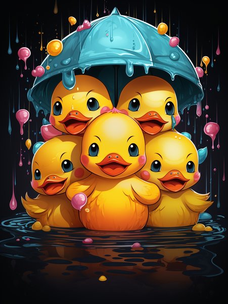 A Group Of Cheerful Baby Duck - Cute & Kawaii Screen Print T-Shirt & Hoodie