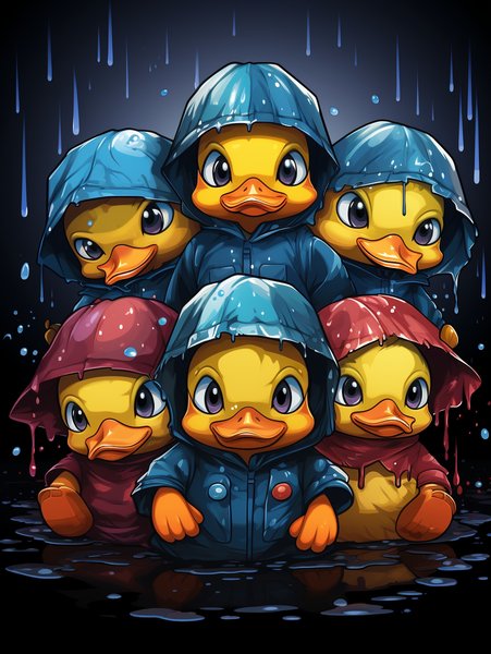 A Group Of Cheerful Baby Duck - Cute & Kawaii Screen Print T-Shirt & Hoodie