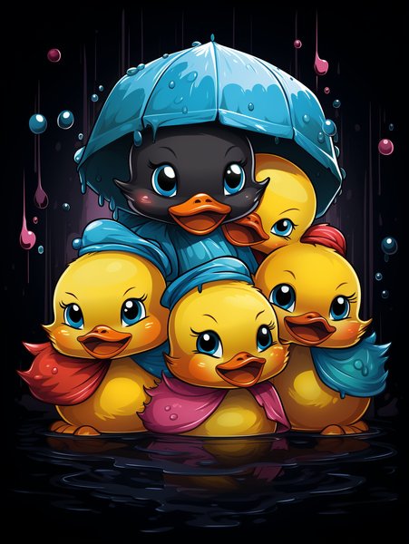 A Group Of Cheerful Baby Duck - Cute & Kawaii Screen Print T-Shirt & Hoodie