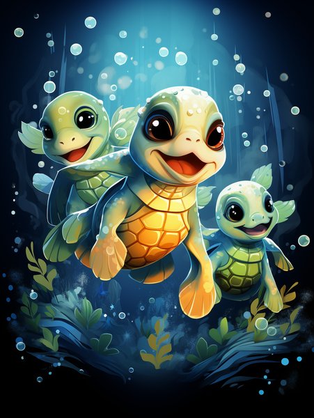 A Group Of Cheerful Baby Sea - Cute & Kawaii Screen Print T-Shirt & Hoodie