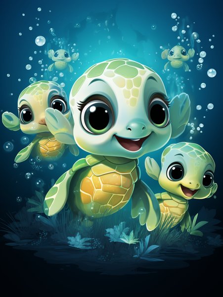 A Group Of Cheerful Baby Sea - Cute & Kawaii Screen Print T-Shirt & Hoodie