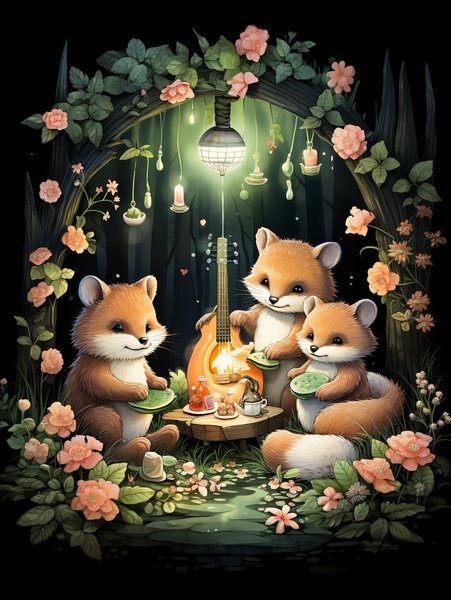 A Group Of Cute Forest Animal - Cute & Kawaii Screen Print T-Shirt & Hoodie
