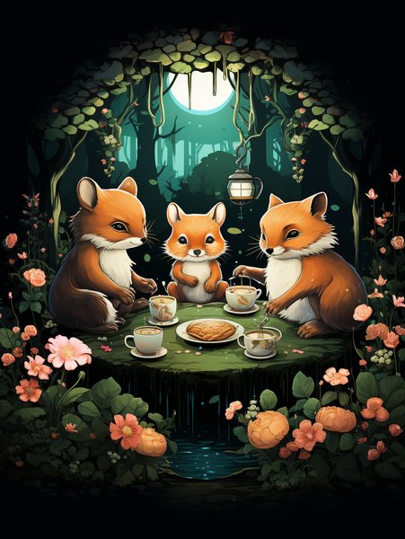 A Group Of Cute Forest Animal - Cute & Kawaii Screen Print T-Shirt & Hoodie